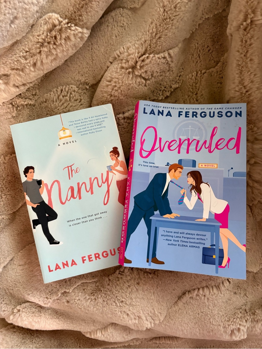 Lana Ferguson Paperback Set - The Nanny & Overruled in Pastel Blue and Lavender